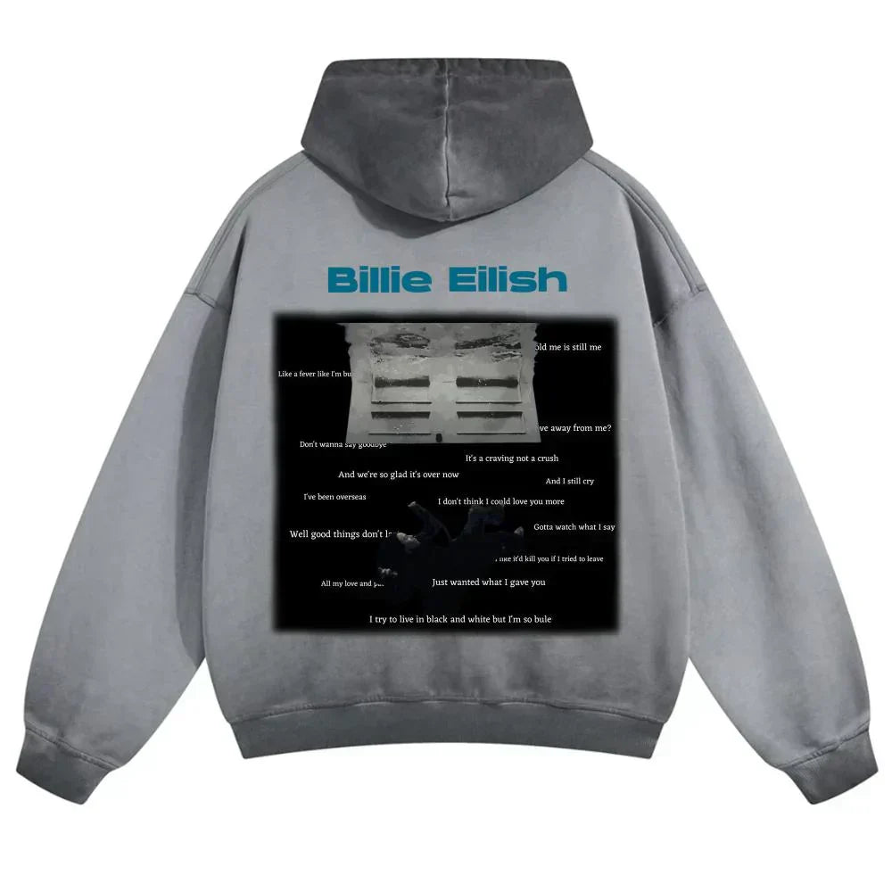 Grey Billlie Eilish Hoodie